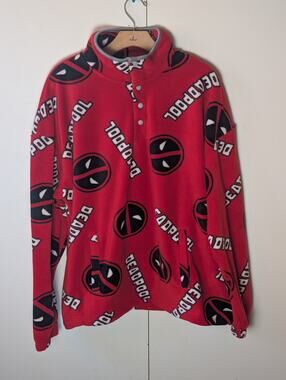 Deadpool Red Fleece Sweater Large